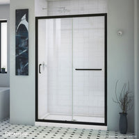 Thumbnail for DreamLine Infinity-Z 44-48 in. W x 72 in. H Semi-Frameless Sliding Shower Door, Clear Glass