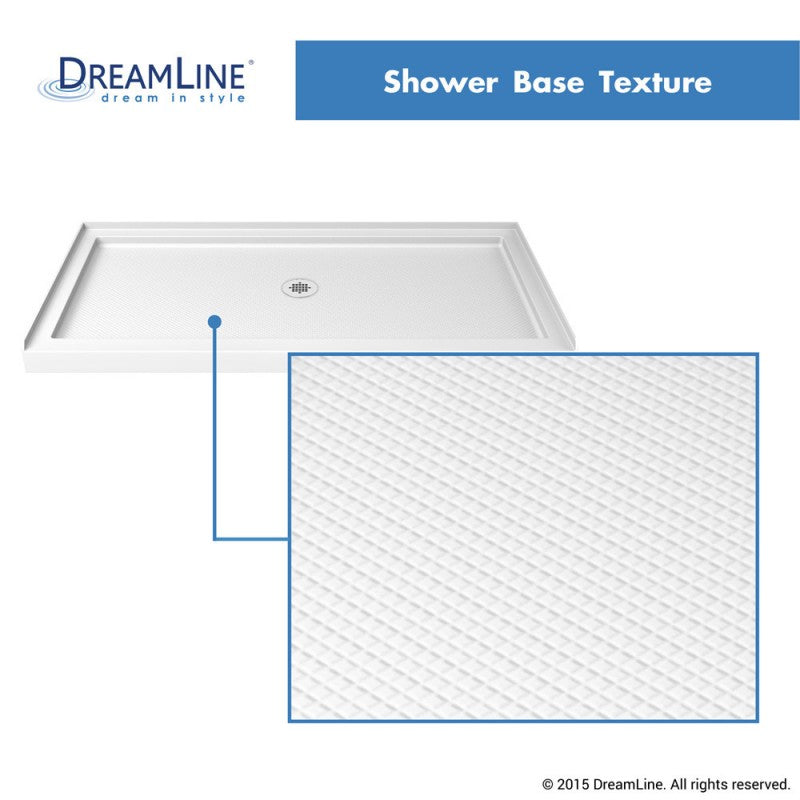 DreamLine SlimLine 36 in. D x 60 in. W x 2 3/4 in. H Single Threshold Shower Base - BNGBath