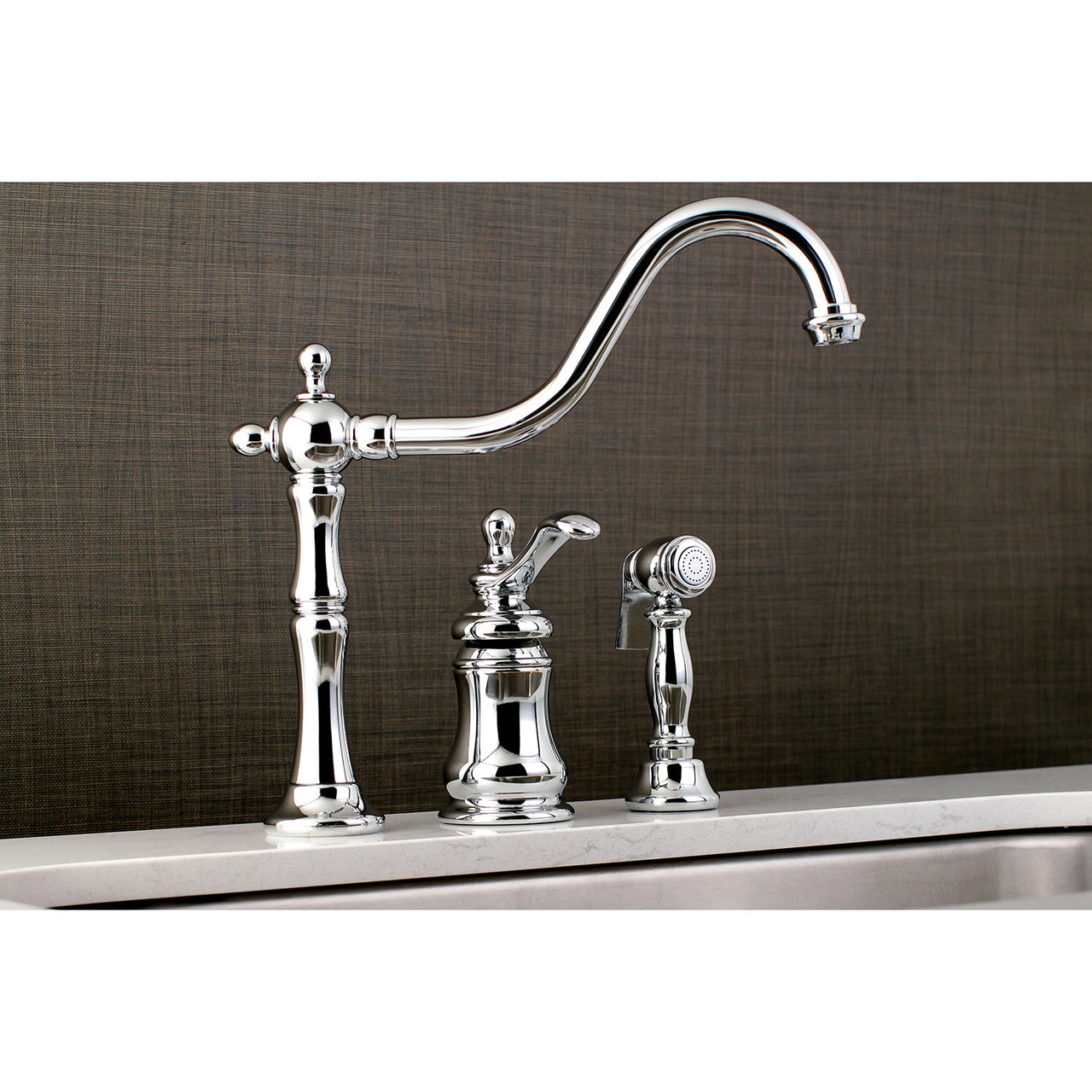 Kingston Brass KS7808TPLBS Widespread Kitchen Faucet - BNGBath