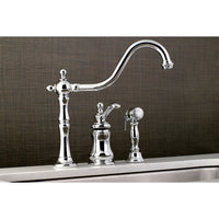 Thumbnail for Kingston Brass KS7808TPLBS Widespread Kitchen Faucet - BNGBath