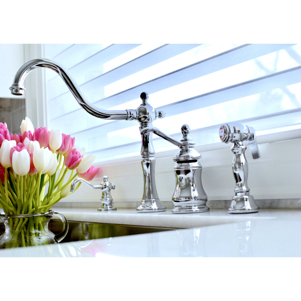 Kingston Brass KS7808TPLBS Widespread Kitchen Faucet - BNGBath