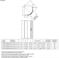 Thumbnail for Radia Neo-round Sliding Shower Door 32 x 32 x 71 ½ in. 6 mm Corner Shower door - BNGBath