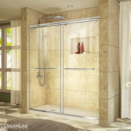 DreamLine Charisma 36 in. D x 60 in. W x 78 3/4 in. H Frameless Bypass Shower Door and Base Only