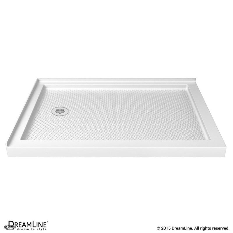 DreamLine SlimLine 36 in. D x 60 in. W x 2 3/4 in. H Double Threshold Shower Base in White - BNGBath