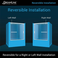 Thumbnail for DreamLine Infinity-Z 56-60 in. W x 58 in. H Semi-Frameless Sliding Tub Door, Clear Glass - BNGBath