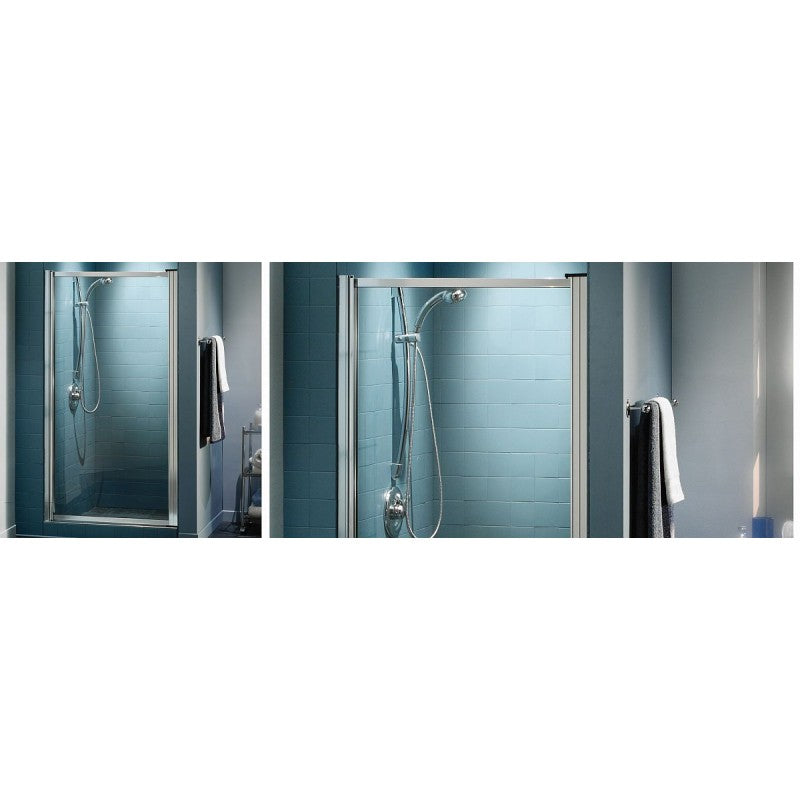 Chrome Frameless Pivot Alcove Shower Door With Clear Glass Maax Pivolok 31-32 3/4 X 64 1/2 - BNGBath