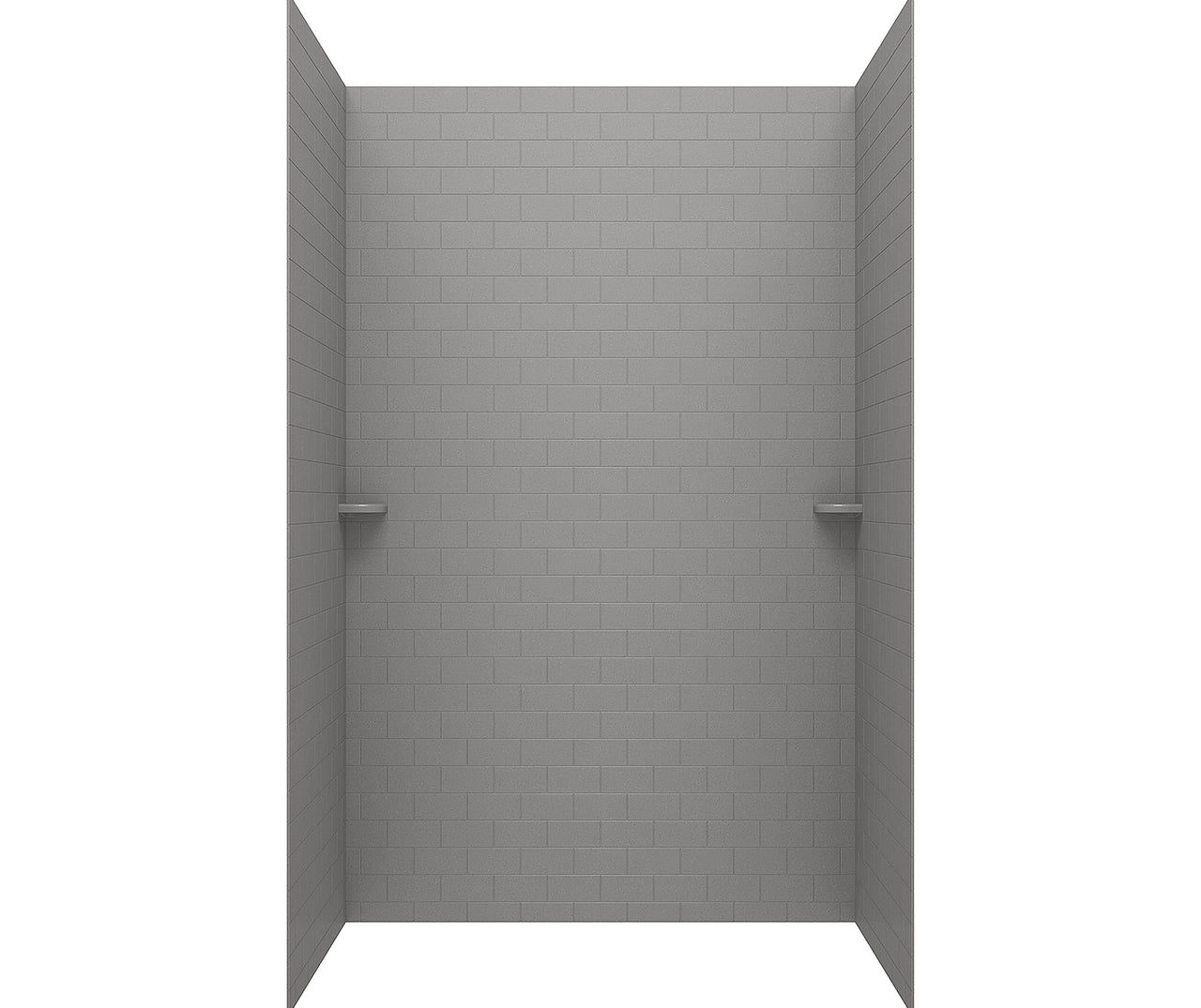 STMK72-3662 36 x 62 x 72 Swanstone Classic Subway Tile Glue up Tub Wall Kit in Ash Gray