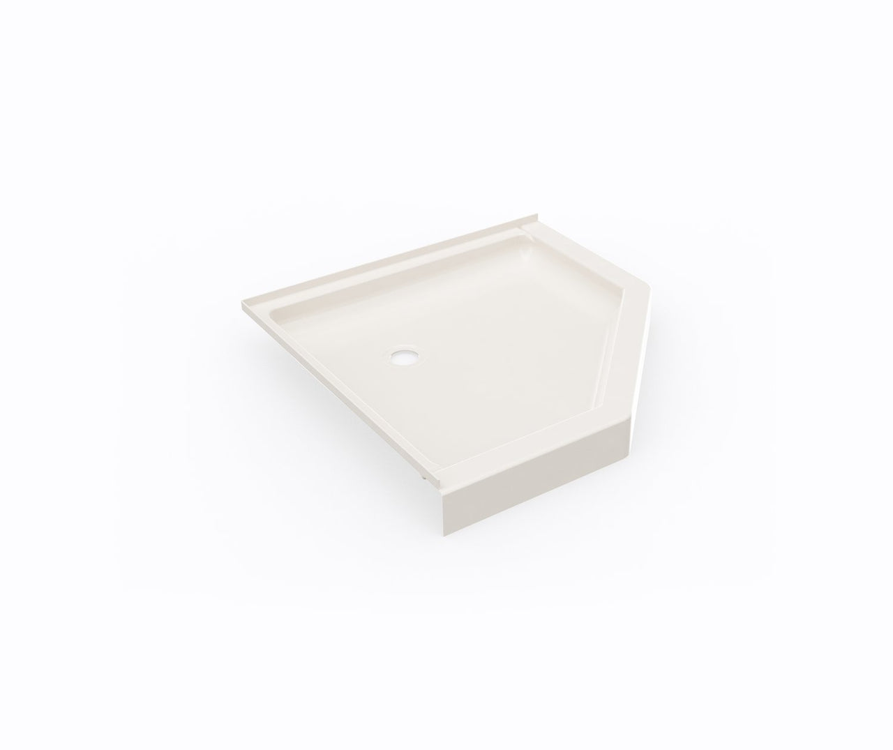 Swan Solid Surface 38-In X 38-In Neo-Angle Shower Base With Center Drain - BNGBath