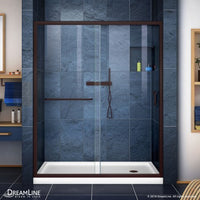 Thumbnail for DreamLine Infinity-Z 36 in. D x 60 in. W x 74 3/4 in. H Clear Sliding Shower Door W/Right Hand Drain White Base - BNGBath