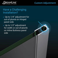 Thumbnail for DreamLine Unidoor-X 53-53 1/2 in. W x 72 in. H Frameless Hinged Shower Door - BNGBath