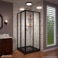 Thumbnail for DreamLine Cornerview 36 in. D x 36 in. W x 74 3/4 in. H Framed Sliding Shower Enclosure and SlimLine Shower Base Kit - BNGBath