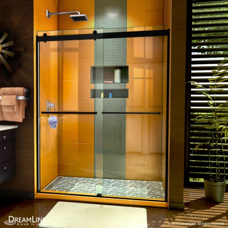 DreamLine Sapphire 56-60 in. W x 76 in. H Semi-Frameless Bypass Shower Door - BNGBath