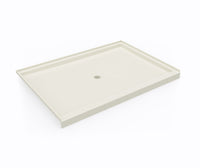 Thumbnail for 42 x 60 Swanstone Alcove Shower Pan with Center Drain in White - BNGBath