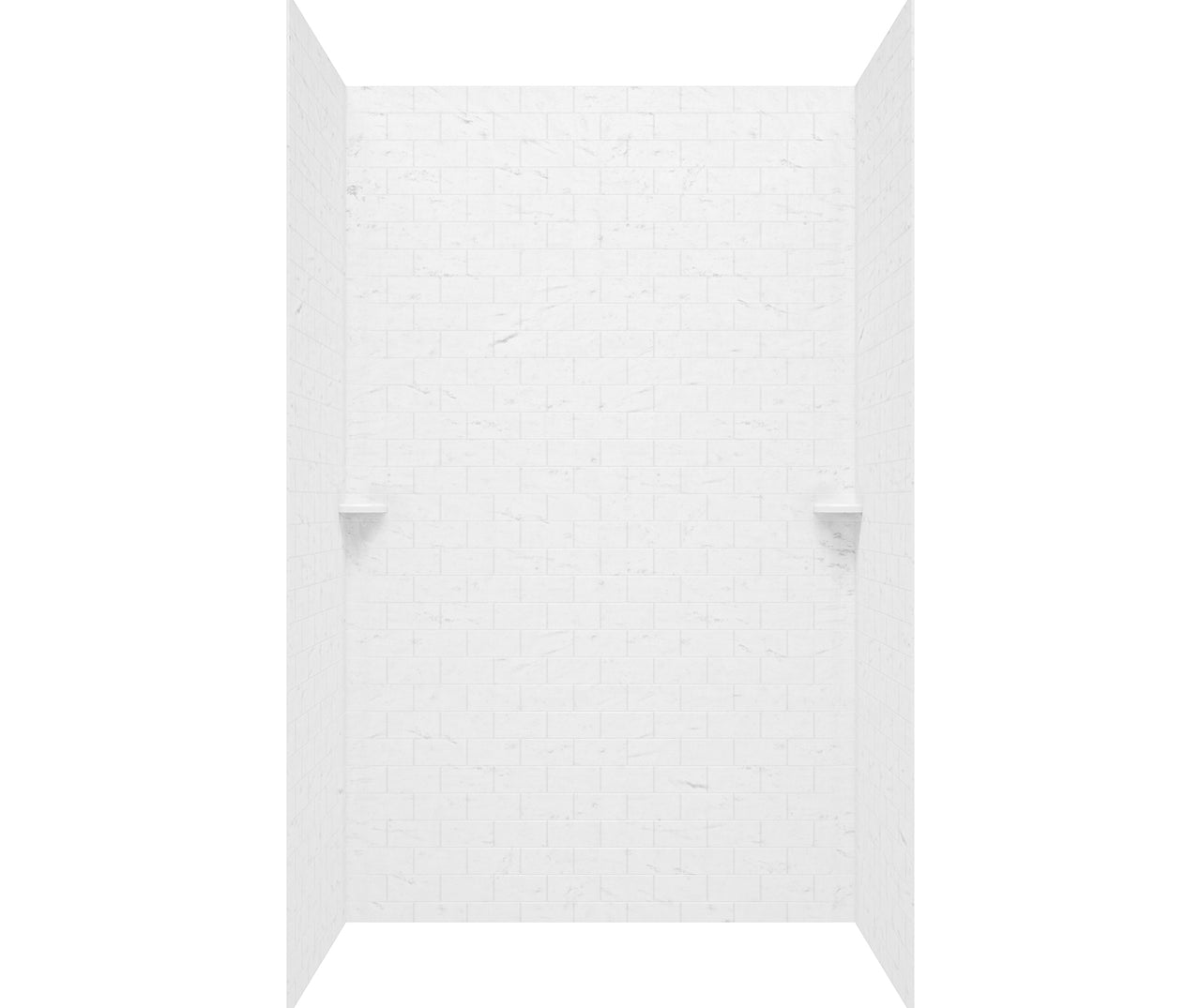 STMK72-3662 36 x 62 x 72 Swanstone Classic Subway Tile Glue up Tub Wall Kit in Carrara