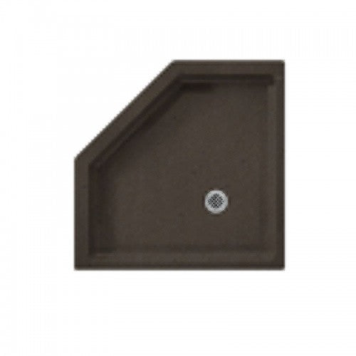 Swan Solid Surface 38-In X 38-In Neo-Angle Shower Base With Center Drain - BNGBath