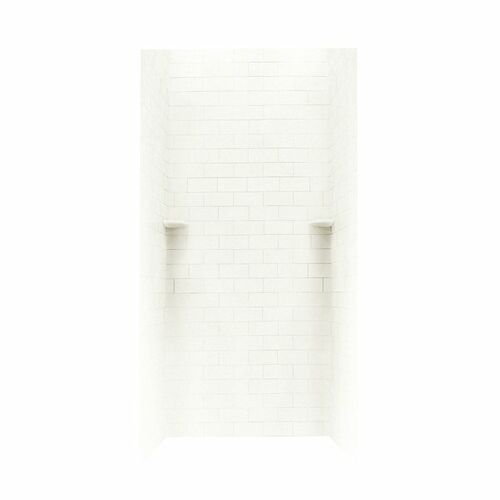 36" x 36" x 72" Swanstone 3x6 Subway Tile Shower Wall Kit in Tahiti White - BNGBATH