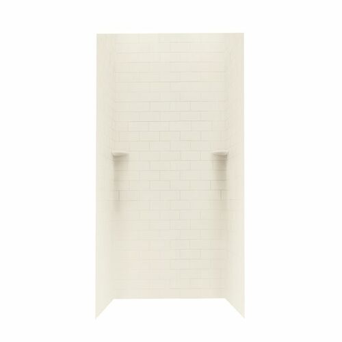 36" x 36" x 72" Swanstone 3x6 Subway Tile Shower Wall Kit in Bone - BNGBATH