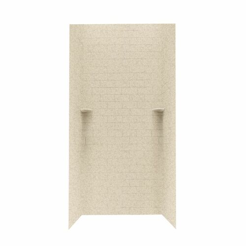 36" x 36" x 72" Swanstone 3x6 Subway Tile Shower Wall Kit in Bermuda Sand - BNGBATH