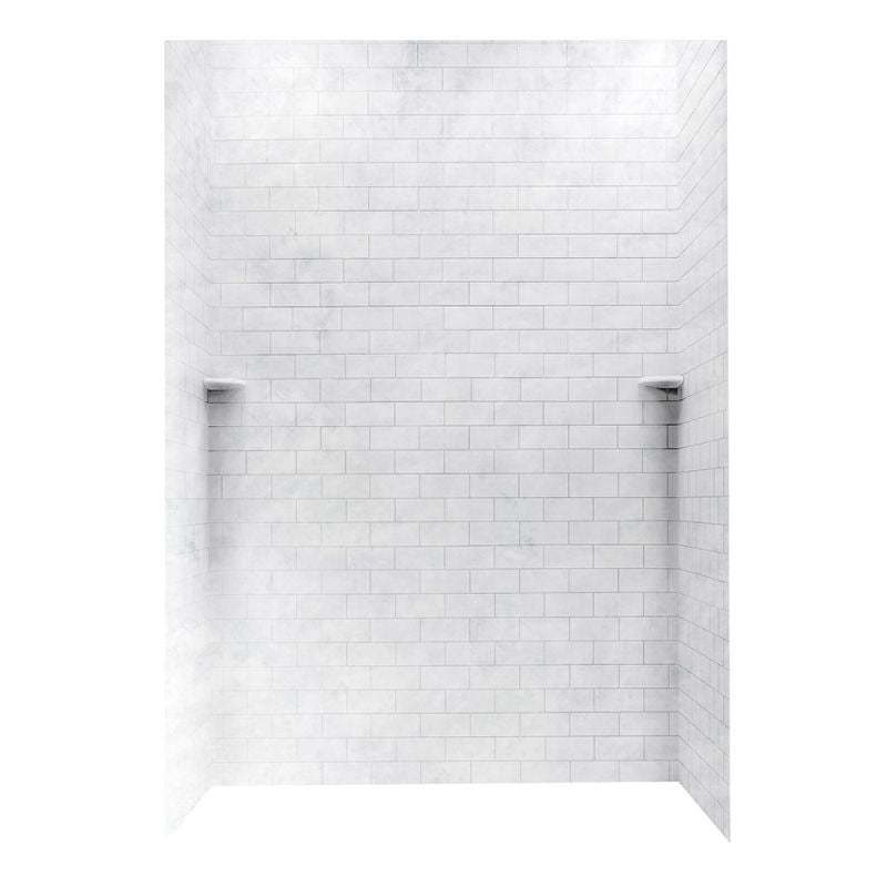 36-In x 62-In x 96-In Swanstone 3x6 Subway Tile Shower Wall Kit - BNGBath