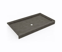 Thumbnail for SS-3460 34 x 60 Swanstone Alcove Shower Pan with Center Drain Charcoal Gray