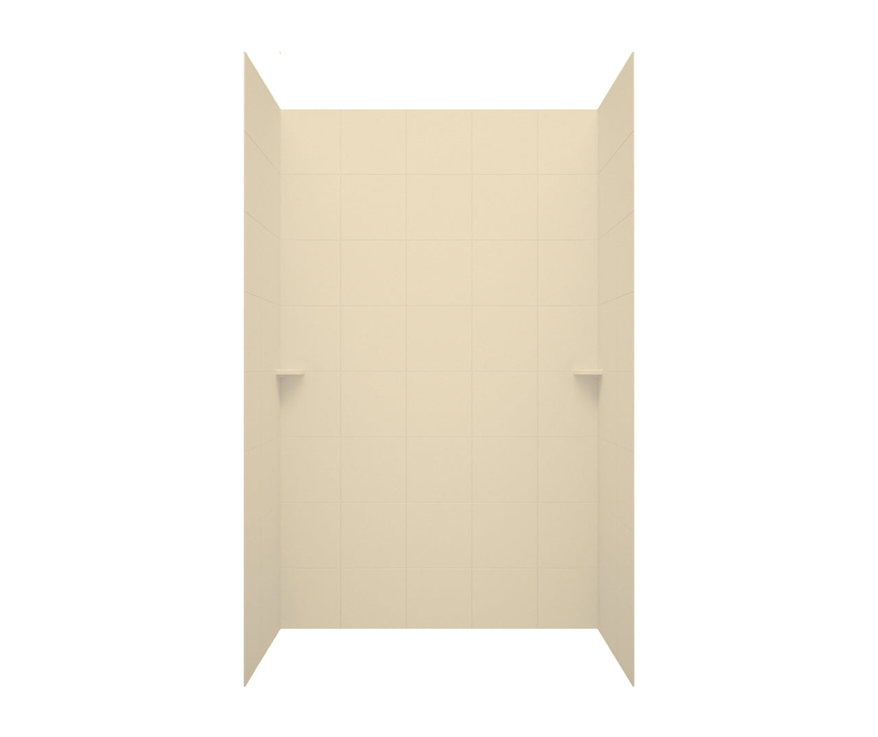 SQMK96-3662 36 x 62 x 96 Swanstone Square Tile Glue up Shower Wall Kit in Bone