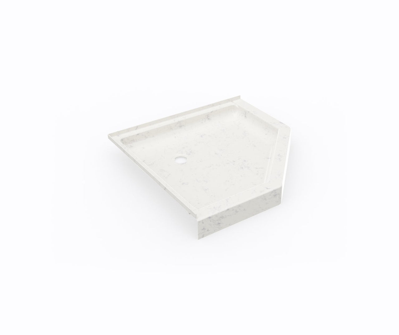 Swan Solid Surface 38-In X 38-In Neo-Angle Shower Base With Center Drain - BNGBath