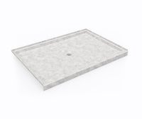 Thumbnail for 42 x 60 Swanstone Alcove Shower Pan with Center Drain in White - BNGBath