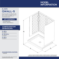 Thumbnail for DreamLine 32 in. D x 48 in. W x 76 3/4 in. H SlimLine Single Threshold Shower Base and QWALL-5 Acrylic Backwall Kit - BNGBath