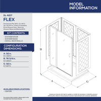 Thumbnail for DreamLine Flex 32 in. D x 32 in. W x 76 3/4 in. H Semi-Frameless Pivot Shower Door, SlimLine Shower Base and Backwall Kit - BNGBath