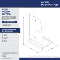 Thumbnail for DreamLine Aqua Ultra 30 in. D x 60 in. W x 74 3/4 in. H Frameless Hinged Shower Door and SlimLine Shower Base Kit - BNGBath