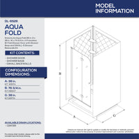 Thumbnail for DreamLine Aqua Fold 36 in. D x 36 in. W x 76 3/4 in. H Frameless Bi-Fold Shower Door with Shower Base and QWALL-5 Shower Backwalls Kit - BNGBath