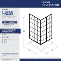 Thumbnail for DreamLine French Corner 36 in. D x 36 in. W x 74 3/4 in. H Framed Sliding Shower Enclosure and Shower Base Kit - BNGBath