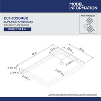 Thumbnail for DreamLine Flex 36 in. D x 48 in. W x 74 3/4 in. H Semi-Frameless Pivot Shower Enclosure and SlimLine Shower Base Kit - BNGBath