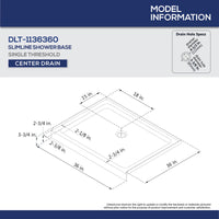 Thumbnail for DreamLine Flex 36 in. D x 36 in. W x 74 3/4 in. H Semi-Frameless Pivot Shower Door and SlimLine Shower Base Kit - BNGBath