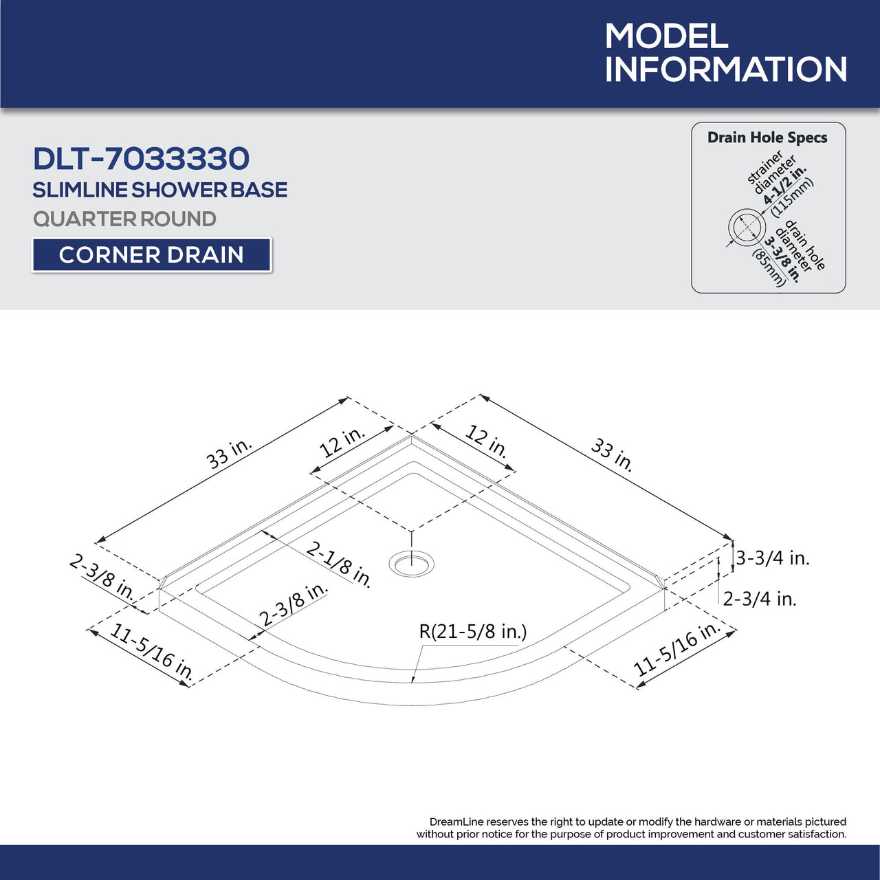 DreamLine Prime 33 in. x 33 in. x 74 3/4 in. Corner Sliding Shower Enclosure and SlimLine Shower Base Kit, Frosted Glass - BNGBath