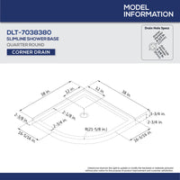 Thumbnail for DreamLine Prime 38 in. x 38 in. x 76 3/4 in. H Sliding Shower Enclosure, Shower Base and QWALL-4 Acrylic Backwall Kit, Frosted Glass - BNGBath