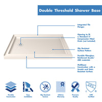 Thumbnail for DreamLine Flex 36 in. D x 48 in. W x 74 3/4 in. H Semi-Frameless Pivot Shower Enclosure and SlimLine Shower Base Kit - BNGBath