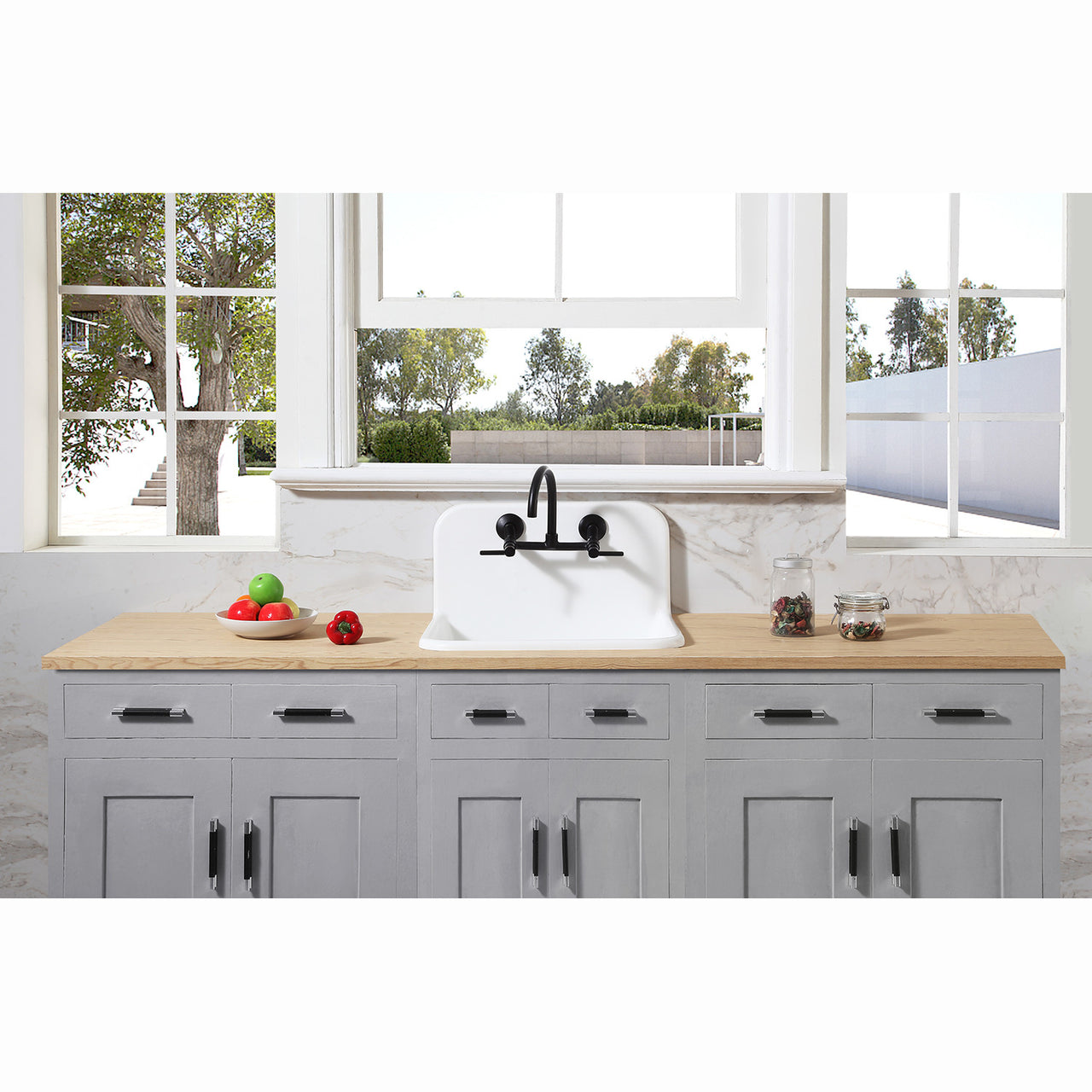 Gourmetier Arcticstone 24" x 21" Farmhouse Drop-In Kitchen Sinks - BNGBath