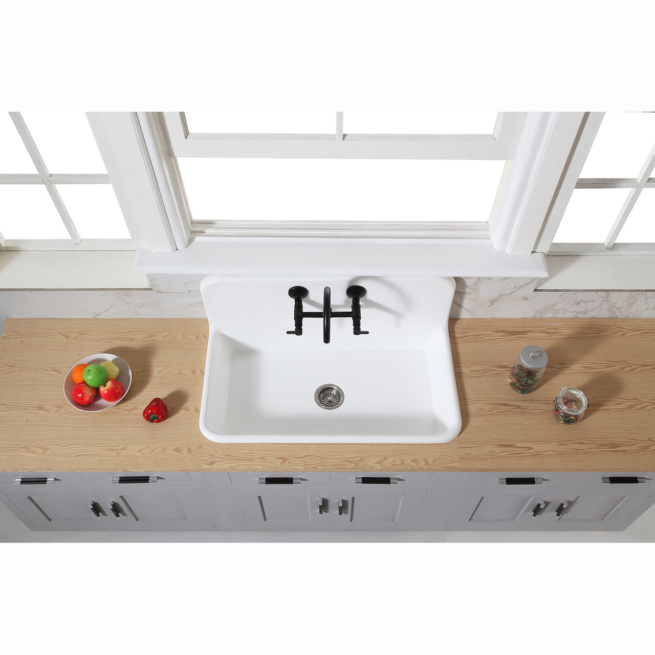 Gourmetier Arcticstone 36" x 21" farmhouse Drop-In Kitchen Sinks - BNGBath