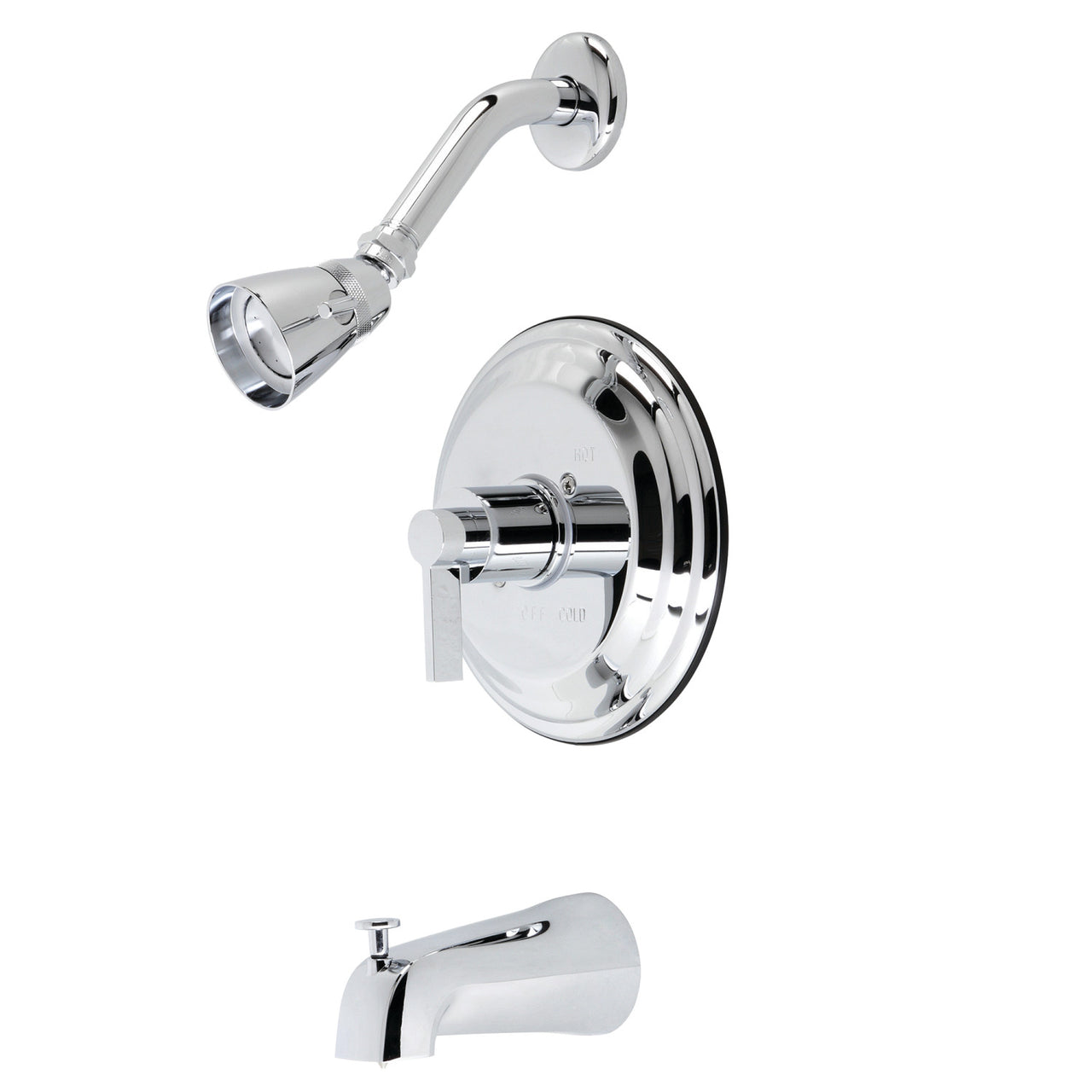 Kingston Brass Nuvofusion Tub and Shower Faucet in Brushed Brass - BNGBath