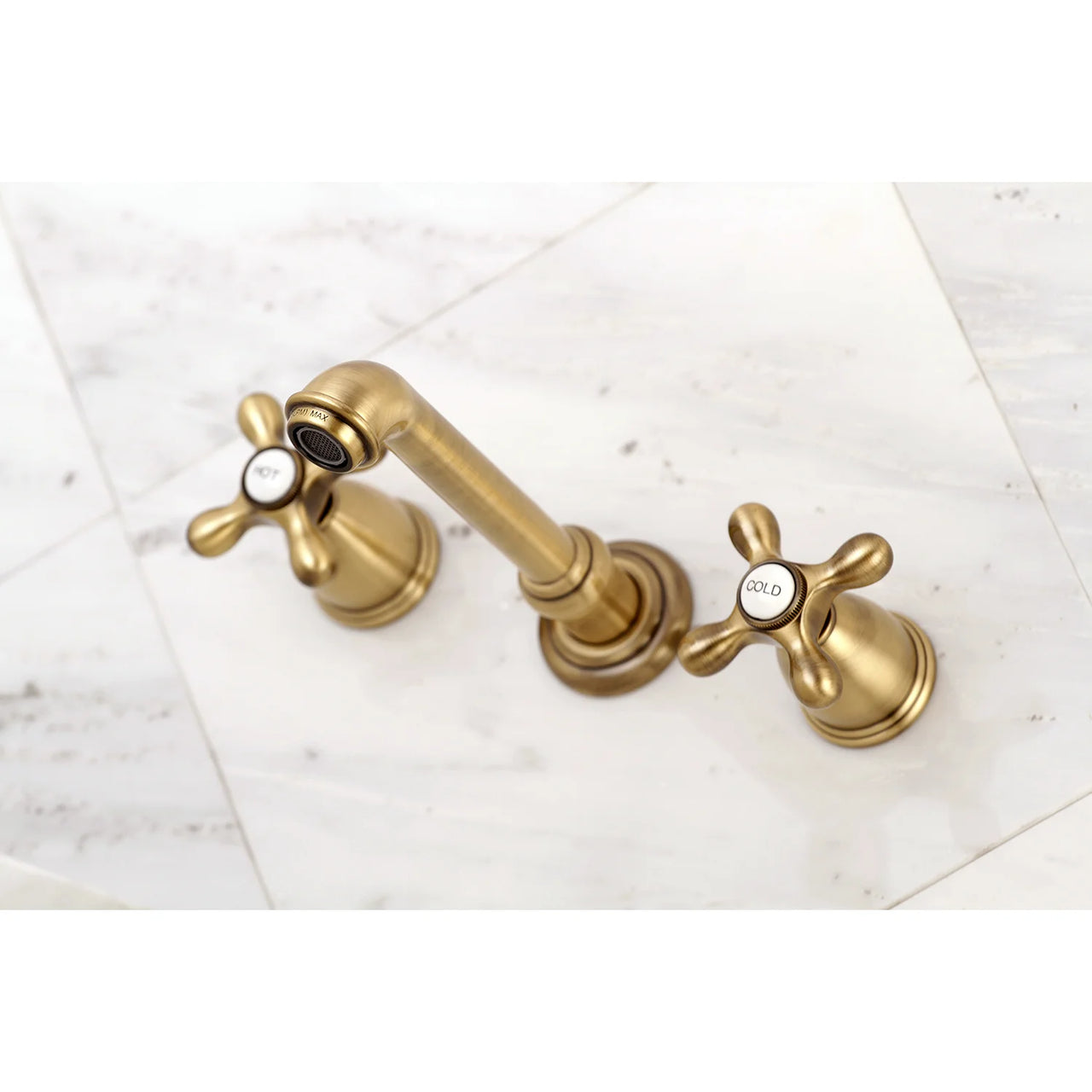 Kingston Brass KS7125AX English Country Two-Handle Wall Mount Bathroom Faucet, Oil Rubbed Bronze - BNGBath