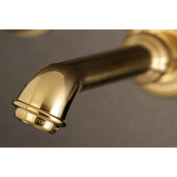 Thumbnail for Kingston Brass KS7122TX 8-Inch Center Wall Mount Bathroom Faucet, Polished Brass - BNGBath