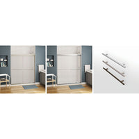 Thumbnail for Chrome Semi-Frameless Slider Alcove Shower Door With Clear Glass MAAX Kameleon 55-59in X 71in - BNGBath