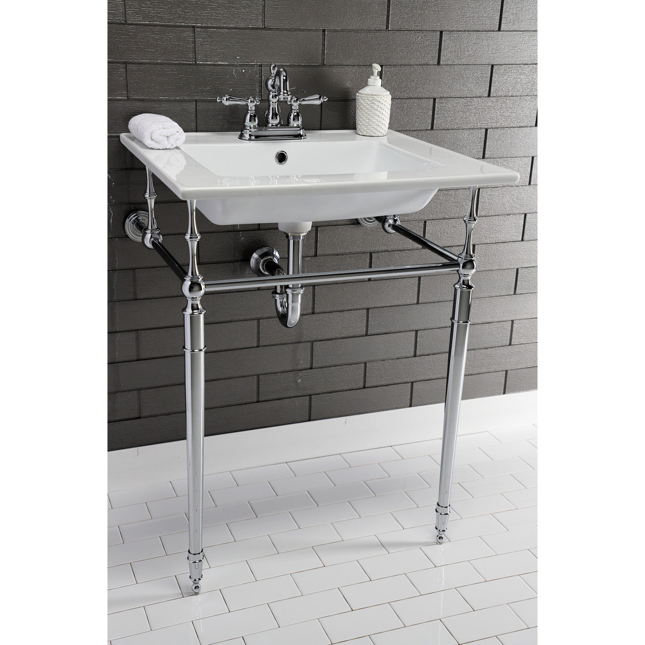 Continental 25 X 22 Ceramic Vanity Sink Top w/Integrated Basin 3 Hole - BNGBath