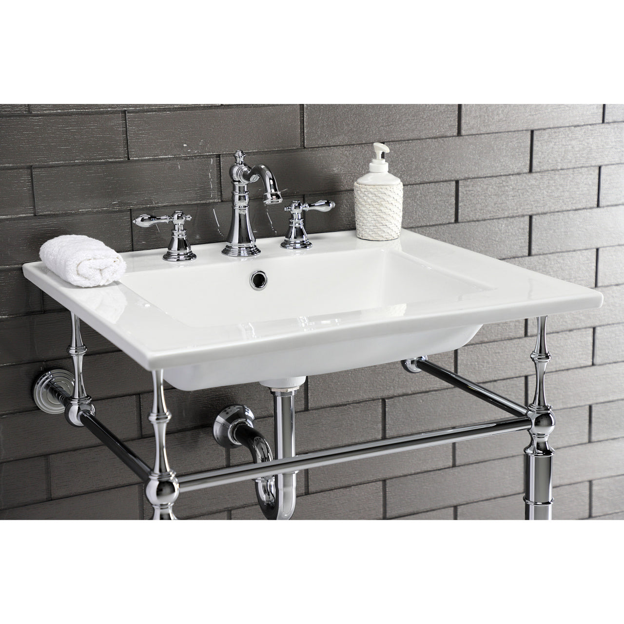 Continental 25 x 22 Ceramic Vanity Sink Top w/3 Hole Integrated Basin - BNGBath