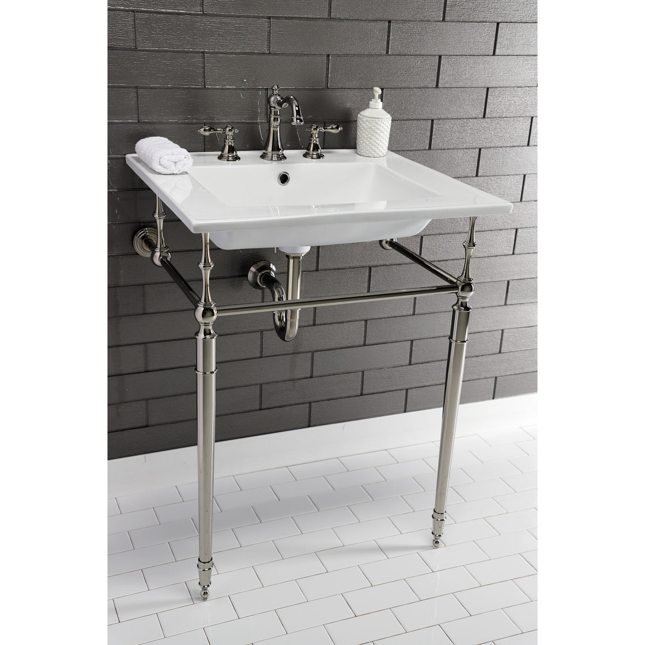 Continental 25 x 22 Ceramic Vanity Sink Top w/3 Hole Integrated Basin - BNGBath