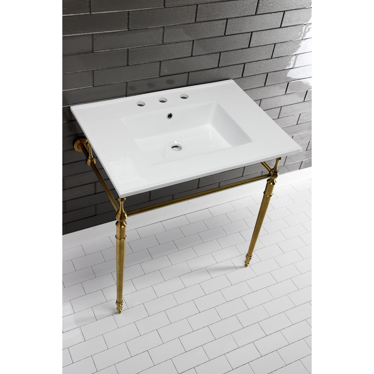 Continental 31 x 22 Ceramic Vanity Top W/ 3 Holes & Integrated Basin - BNGBath