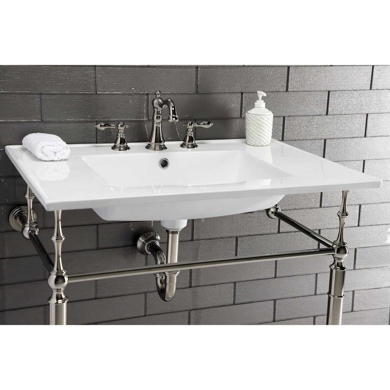 Continental 31 x 22 Ceramic Vanity Top W/ 3 Holes & Integrated Basin - BNGBath