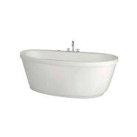 Thumbnail for 66in X 36in X 24in Oval Acrylic Freestanding Soaking Bathtub With Center Drain, In White - BNGBath