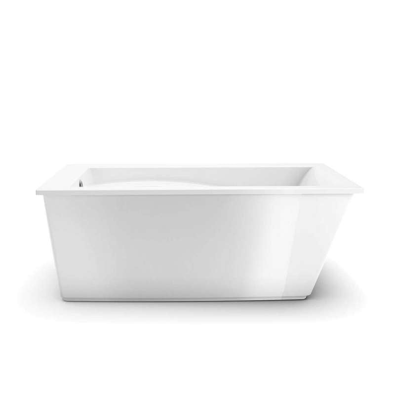 60in X 32in X 23in Rectangular Acrylic Freestanding Soaking Bathtub With End Drain, In White - BNGBath